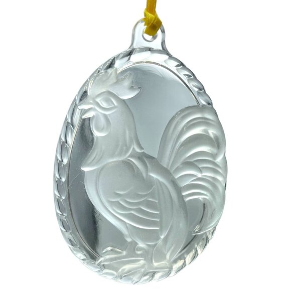 Nachtmann Germany Crystal Suncatcher Ornaments Set of 3 Rabbit Rooster Daffodil - Picture 3 of 13